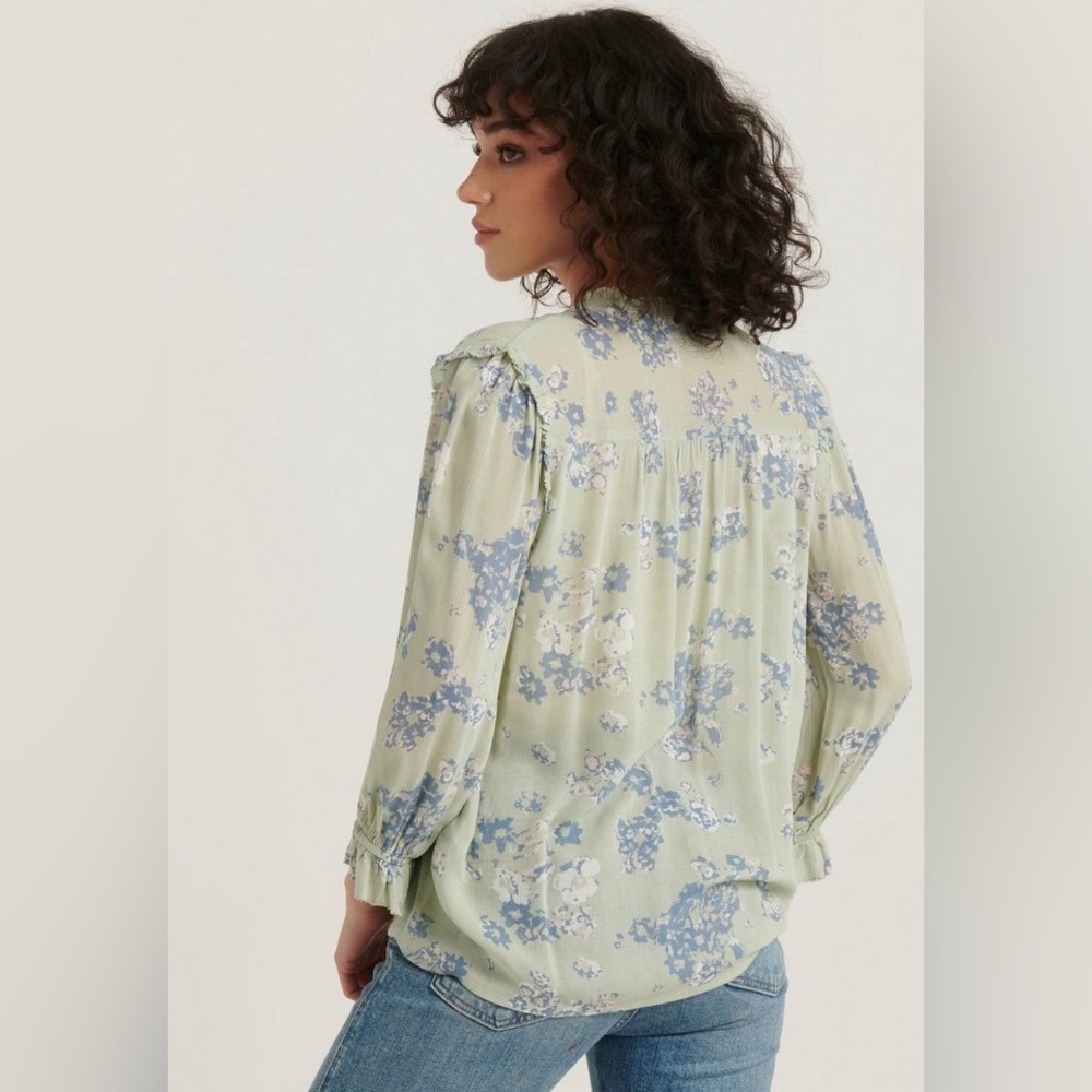 New Lucky Brand Daisy Long Sleeve Tunic Blouse